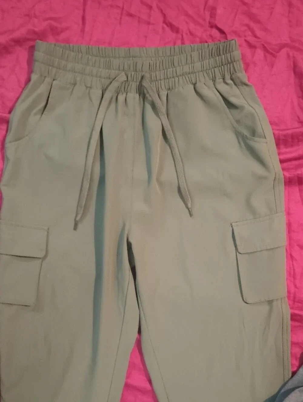 Ci Sono Womans Olive Green Cargo Joggers w/ Drawstring & Pockets Size S Like New